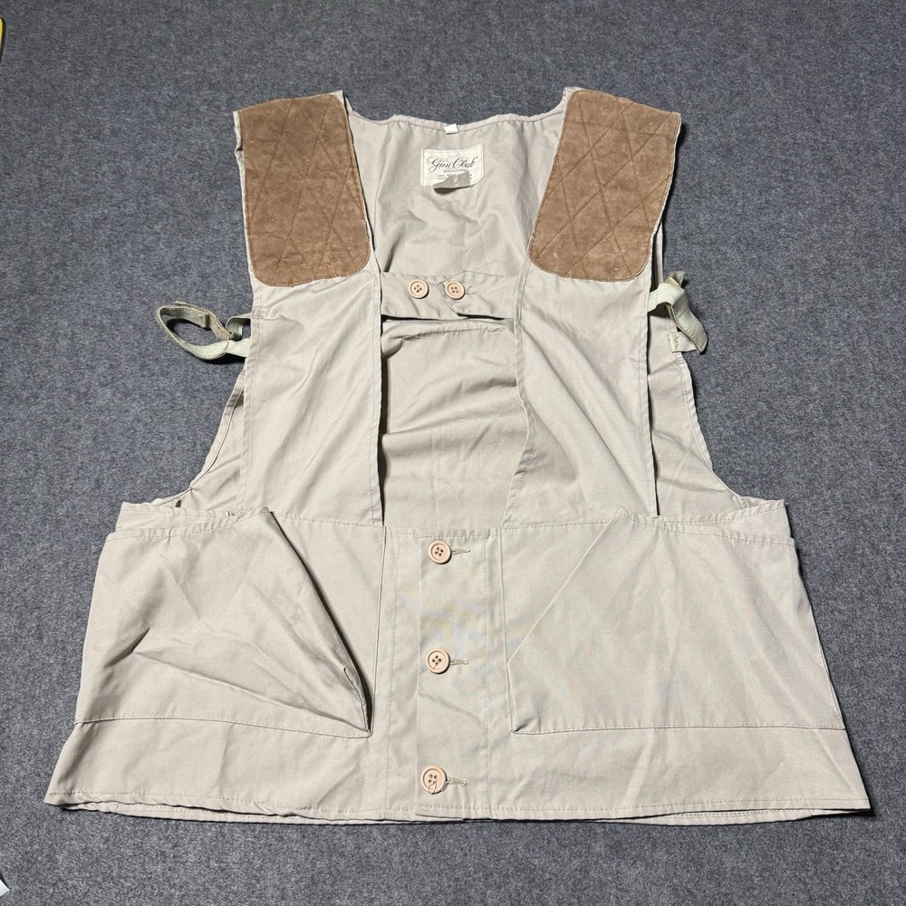 Vintage Bob Allen Gun Club Sportswear Tan Shooting Vest Size Large‎ Hunting Camp